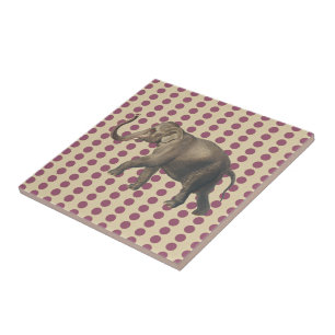 Carreau Pois d'épice de prune avec éléphant