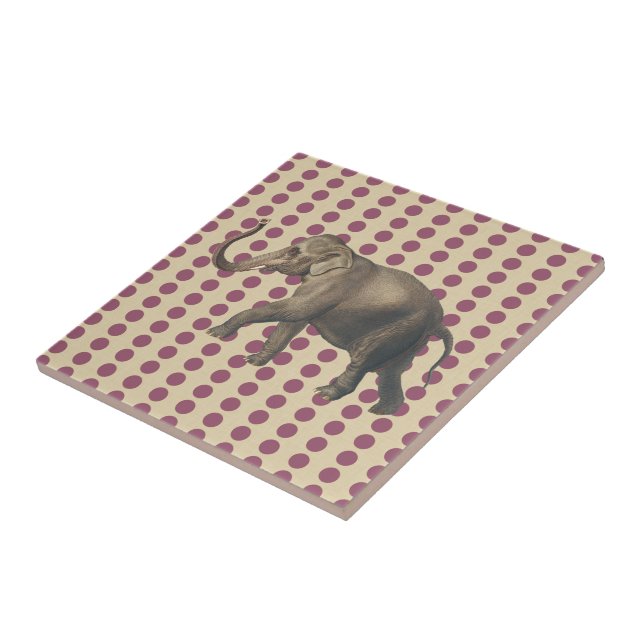 Carreau Pois d'épice de prune avec éléphant (Côté)