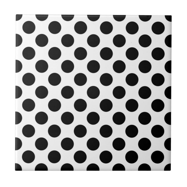 Carreau Pois, Motif Polka Dot, noir et blanc (Devant)