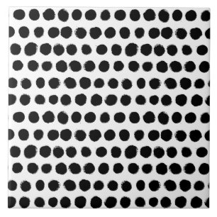 Carreau Pois noir et par blanc peint