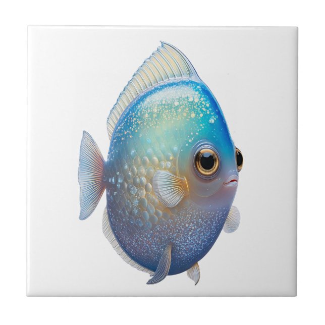 Carreau Poisson blanc cristal (Devant)