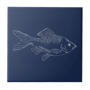 Carreau Poisson Bleu Aquatique Plage Nautique Sous La Mer