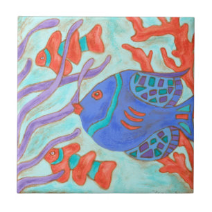 Carreau Poisson de couleur pop