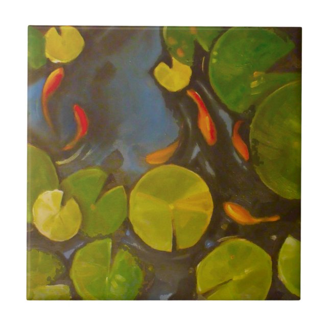 Carreau Poisson D'Or Koi Pond Water Lys (Devant)