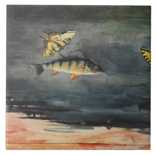 Carreau Poisson et papillons vintages Winslow Homer