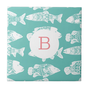 Carreau Poisson Floral Blanc Chic Chic Coastal