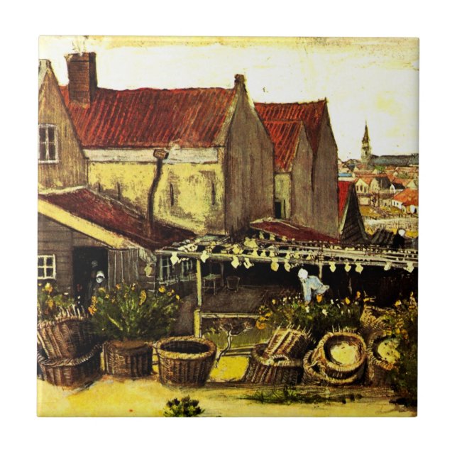 Carreau Poisson Grange de séchage par Vincent van Gogh (Devant)