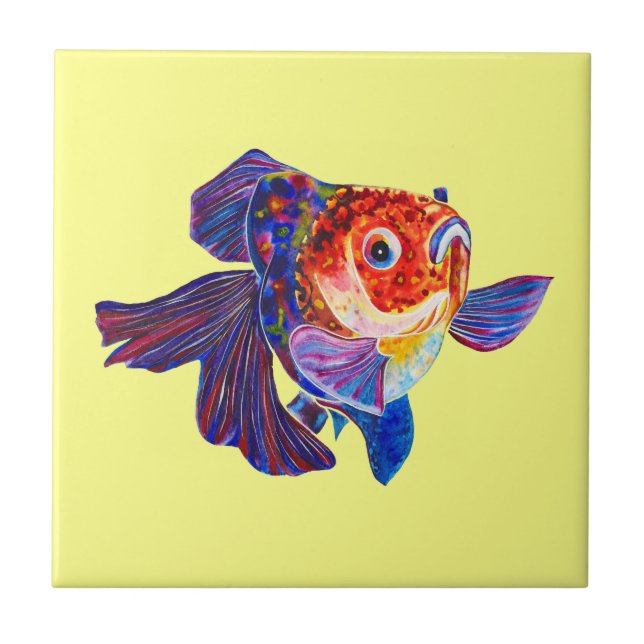 Carreau Poisson rouge de Veiltail de calicot sur la tuile (Devant)