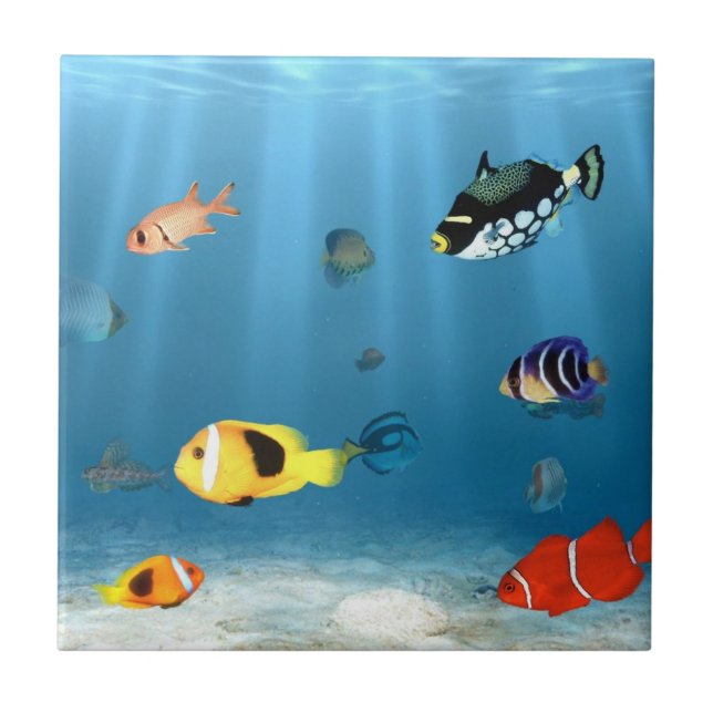 Carreau Poissons dans l'océan (Devant)