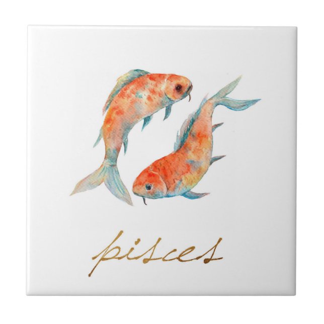 Carreau Poissons de Poissons d'aquarelle (Devant)