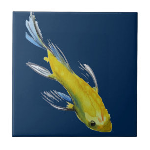 Carreau Poissons pour aquarelle d'art de carpe japonaise