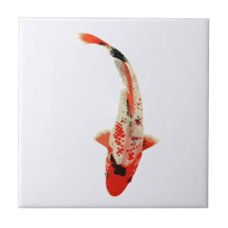 Carreau Poissons rouges, blancs, et noirs de Koi