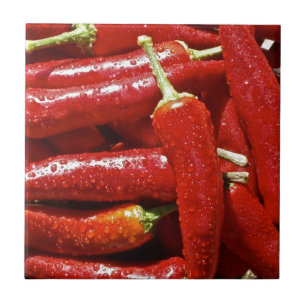 Carreau Poivrons de piments d'un rouge ardent