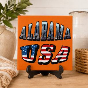 Carreau Police d'image de l'Alabama et drapeau américain