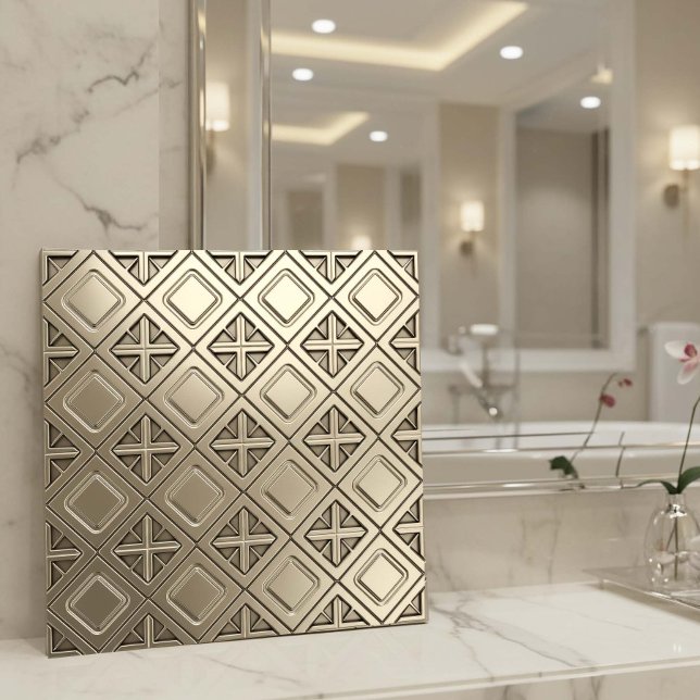 Carreau Polished Pewter Metallic Geometric #13 ID1227 (Créateur téléchargé)