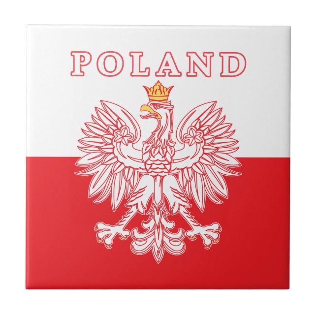 Carreau Pologne avec aigle rouge polonais (Devant)