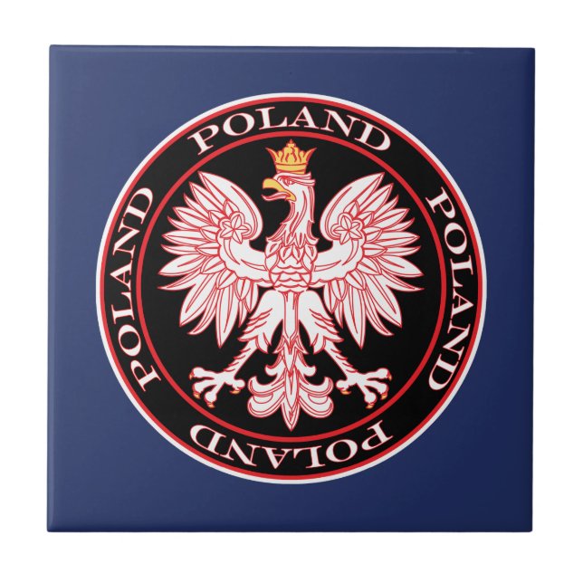 Carreau Polonais rond Eagle de rouge (Devant)
