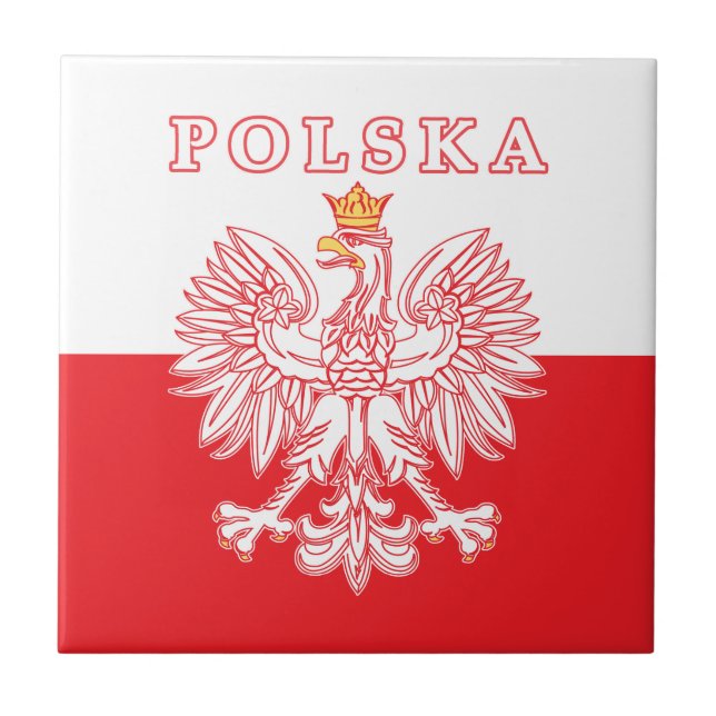 Carreau Polska Avec Aigle Rouge Polonais (Devant)