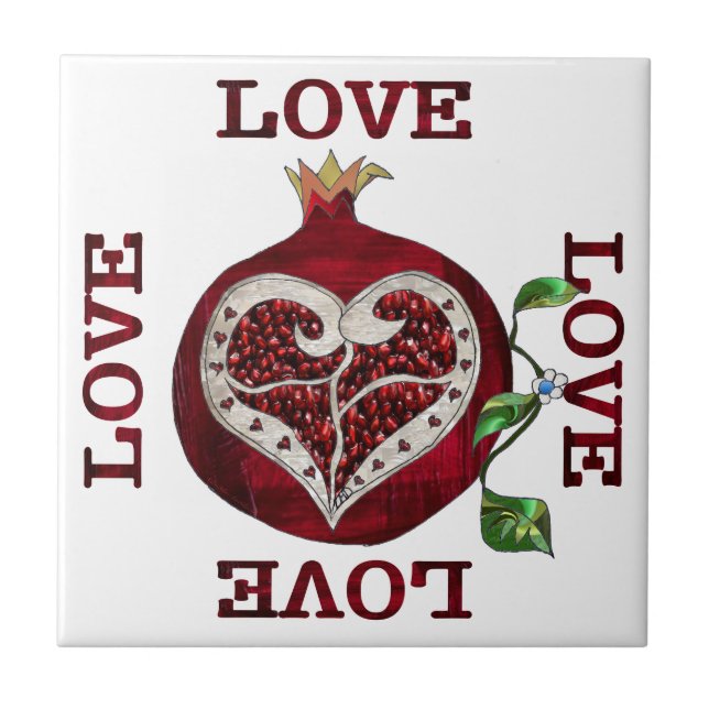 Carreau Pomegranate Heart LOVE Valentine (Devant)
