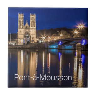 Carreau Pont a Mousson Panorama avec Moselle Souvenir