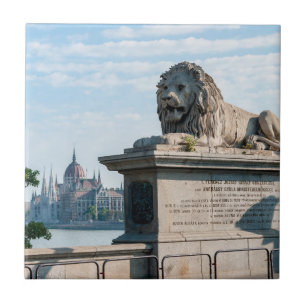 Carreau Pont de Chaîne Szechenyi et Parlement de Budapest