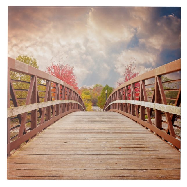 Carreau Pont rustique en bois dans le pays (Devant)
