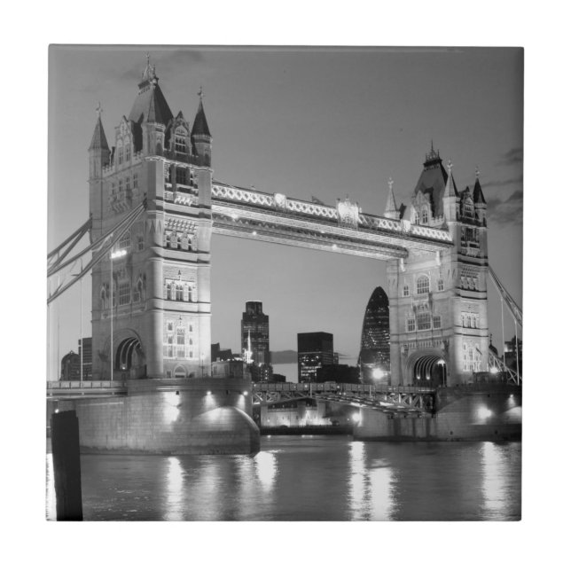 Carreau Pont Tour de Londres blanc noir (Devant)