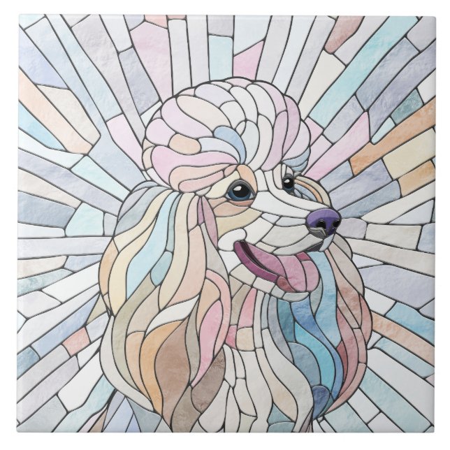 Carreau Poodle - mosaïque pastel (Devant)