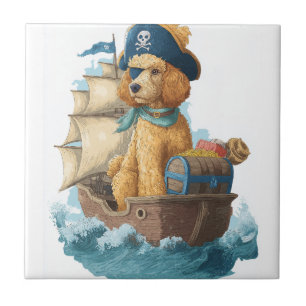 Carreau Poodle Pirate � Drôle de chien de mer