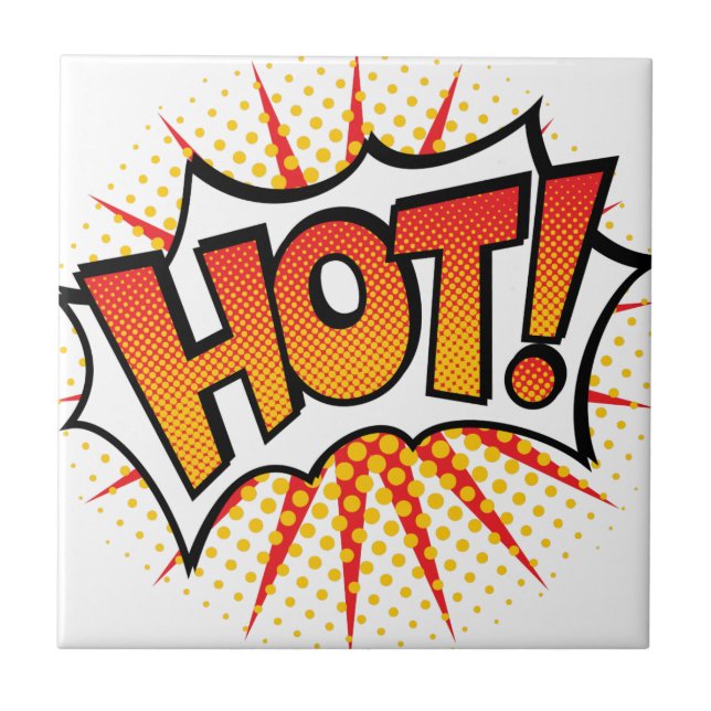 Carreau Pop Art HOT ! Conception du texte (Devant)