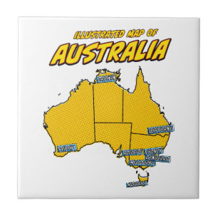 Carreau Pop Art Illustré Australie 