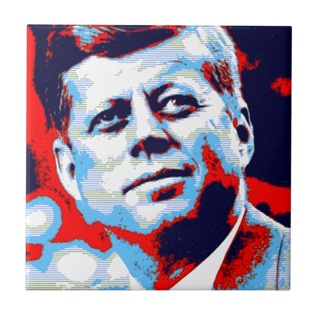 Carreau Pop Art JFK John F. Kennedy Red Blue (Devant)