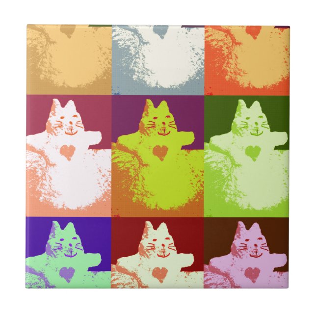 Carreau Pop Art Snow Kitty (Devant)
