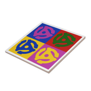 Carreau Pop Art Vinyl Record 45 RPM Insert