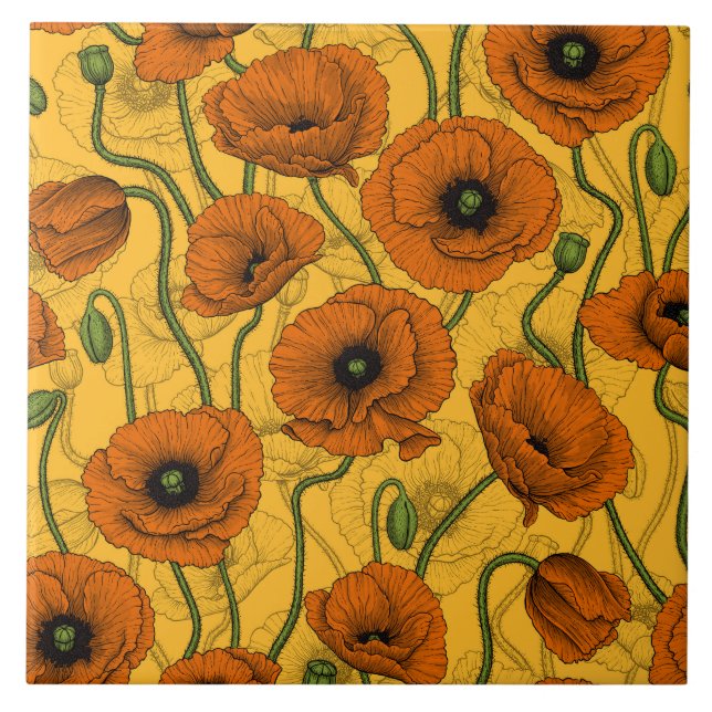 Carreau Poppies orange (Devant)