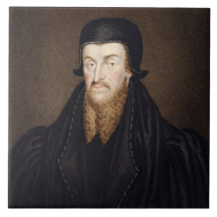 Carreau Portrait d'archevêque d'Edmund Grindal (c.1519-83)