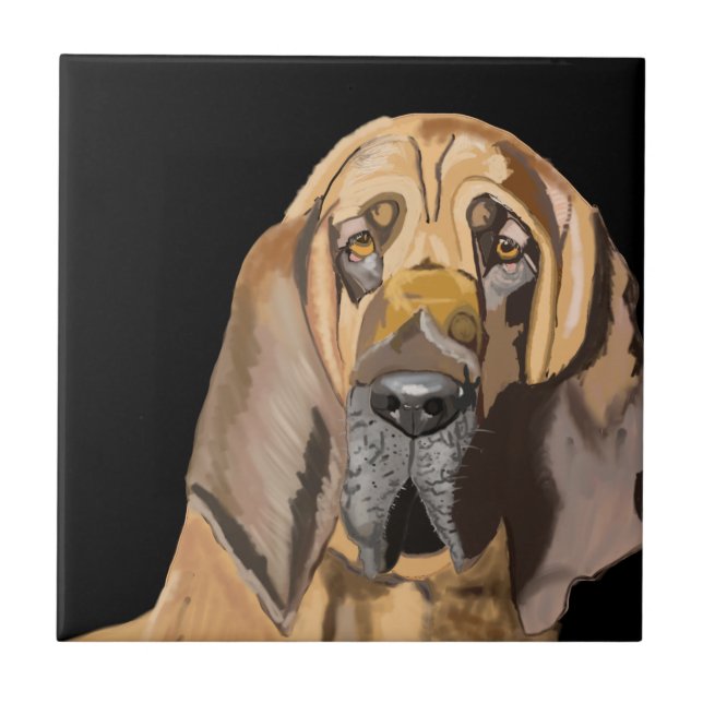 Carreau Portrait de Bloodhound (Devant)