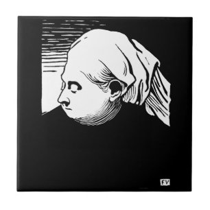 Carreau Portrait de bois de la reine Victoria