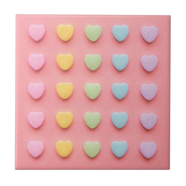Carreau Portrait de Coeurs de bonbons (Devant)