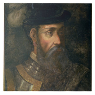 Carreau Portrait de Francisco Pizarro (c.1478-1541) Spanis