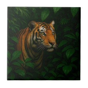 Carreau Portrait de tigre du Bengale majestueux dans la ju