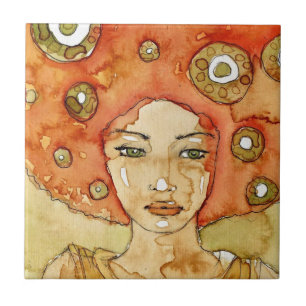 Carreau Portrait d'une belle fille