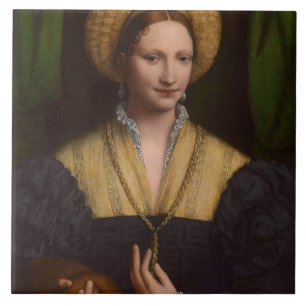 Carreau Portrait d'une dame, 1520-1525 (huile sur le