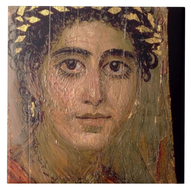 Carreau Portrait d'une femme, de Fayum, Romano-Égyptien, (Devant)