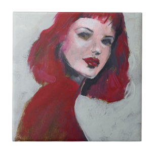 Carreau Portrait Fem - Rouge