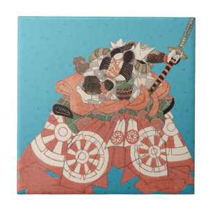 Carreau Portrait japonais vintage - Guerrier avec épée