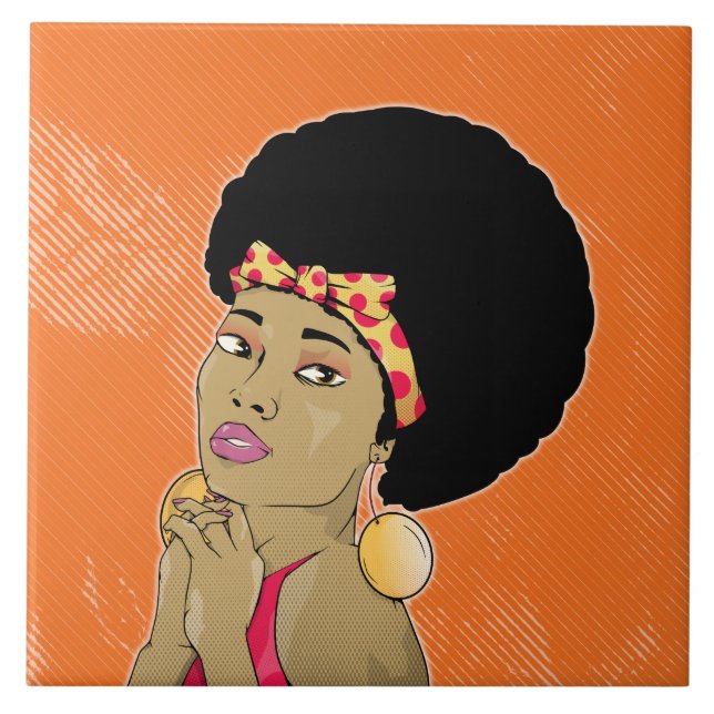 Carreau Portrait rétrographique de la femme noire (Devant)