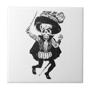 Carreau Posada Calavera fanfaron (squelette)