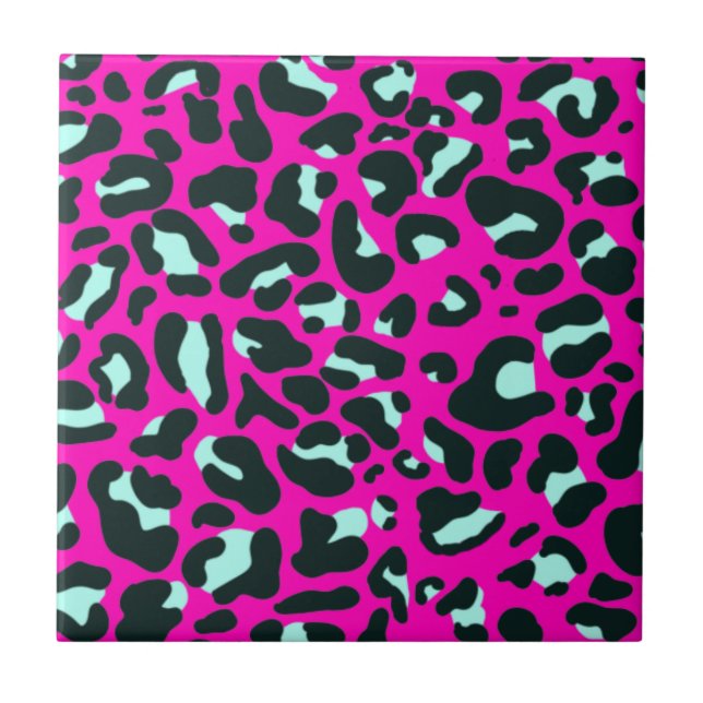 Carreau Poster de animal de Cheetah Leopard rose moderne (Devant)