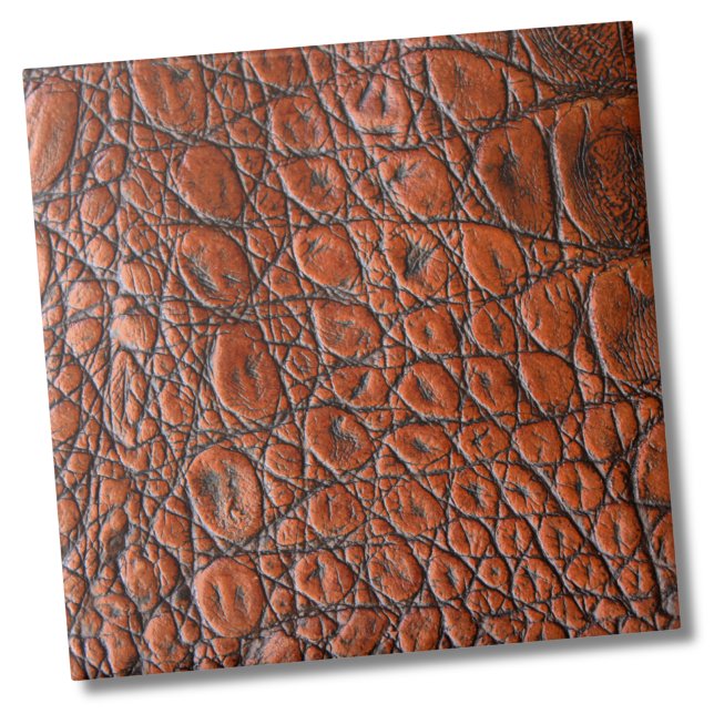 Carreau Poster de animal Faux Alligator (Trendy Brown Animal Print Faux Texture Alligator Ceramic Tile)